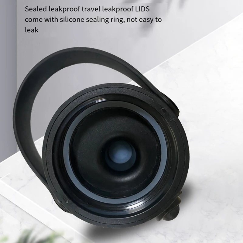 Botol air olahraga tutup pengganti untuk Hydroflask mulut lebar 12/16/18/20/32/40/64 Oz, dengan pegangan, kunci tombol