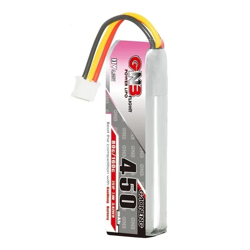 GAONENG GNB 2S 7.6V 450mAh 80C/160C Lipo Battery For RC Car Toy High Rate Helicopter Drone Parts 7.6V Battery