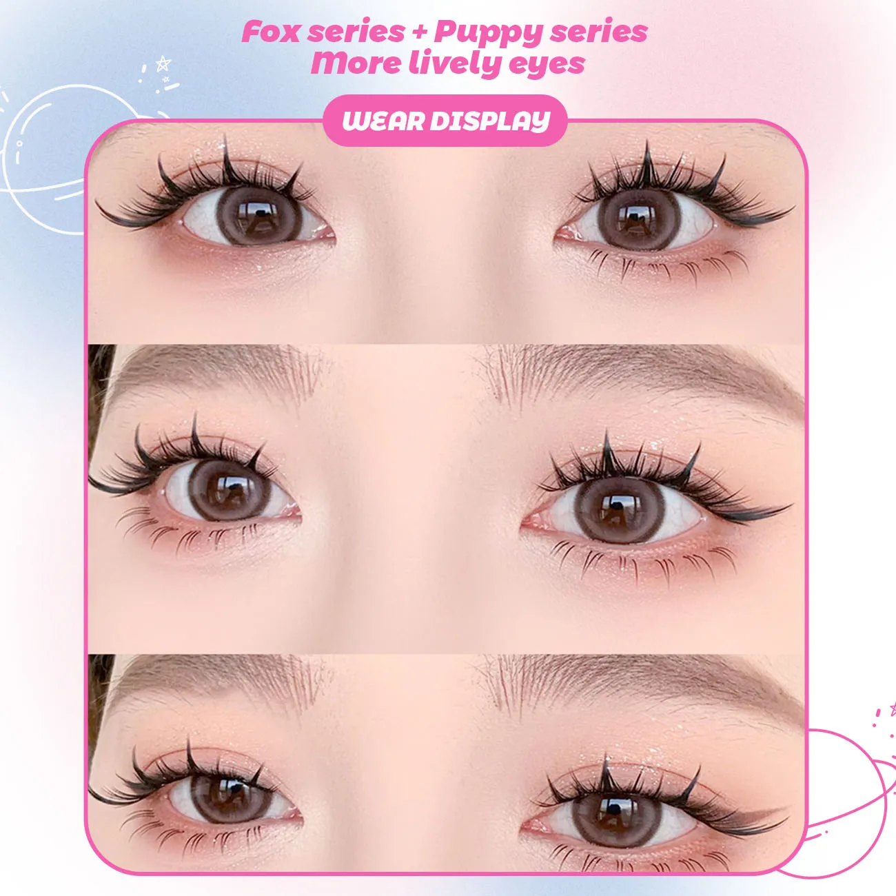 سلسلة Fox Puppy الرموش الصناعية 32 صفًا سعة كبيرة مجموعة فردية مظهر طبيعي ينبع واسعة ملحقات رموش الحفلات اليومية #3