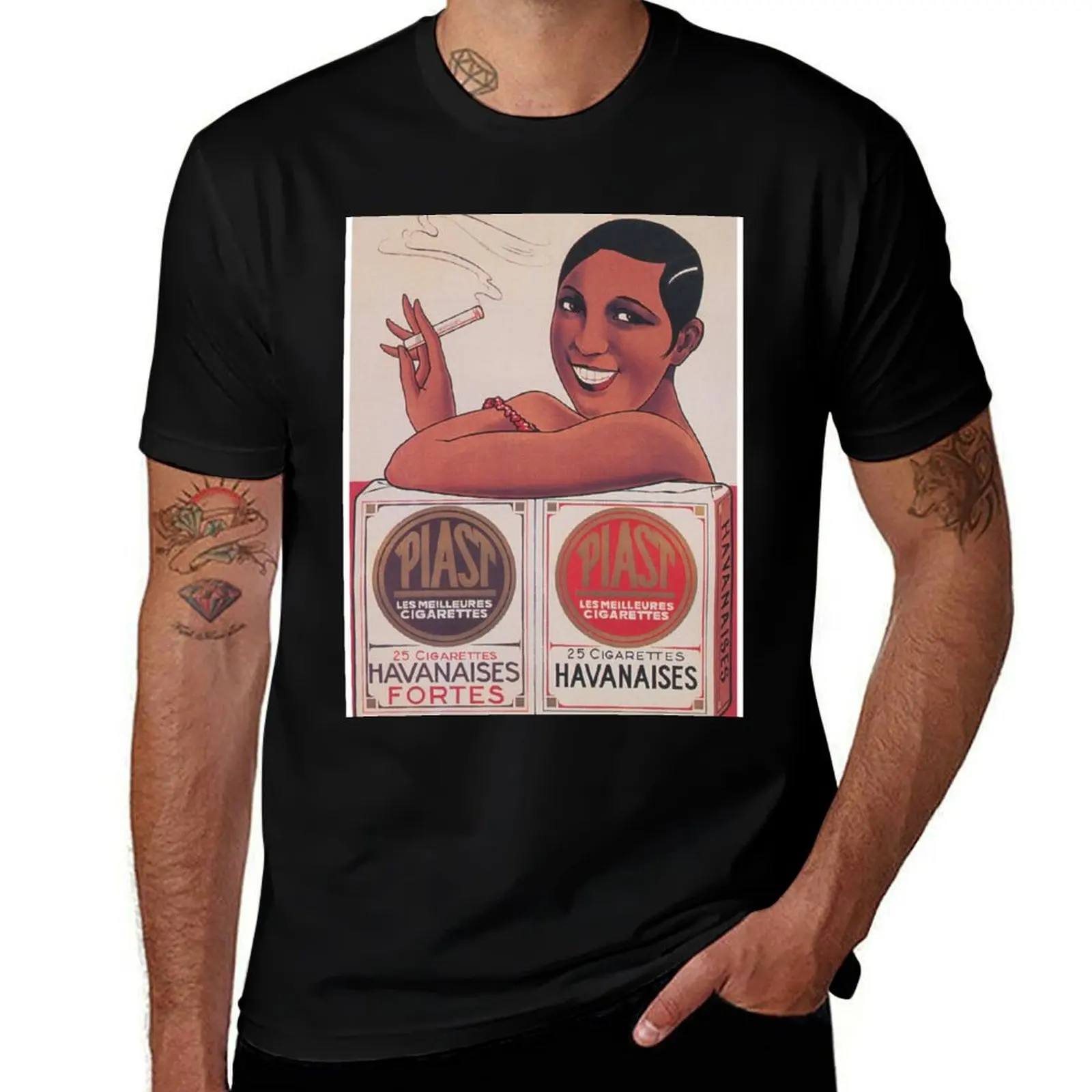 

Josephine Baker Cigarettes, Vintage Poster T-Shirt Plus Size Lightweight Tee Shirt
