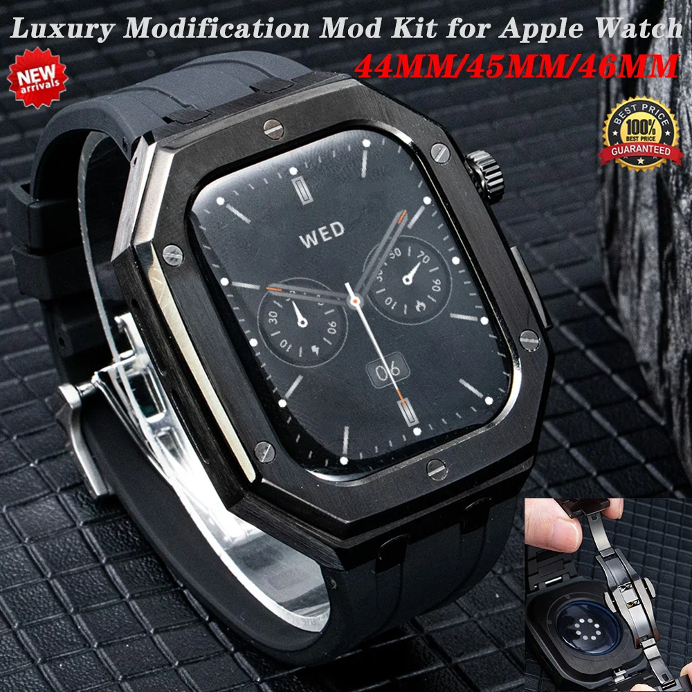 luxury-modification-mod-kit-for-apple-watch-s10-s11-case-strap-46mm-metal-bezel-frame-iwatch-series-8-9-56-se-45-44mm-accessorie