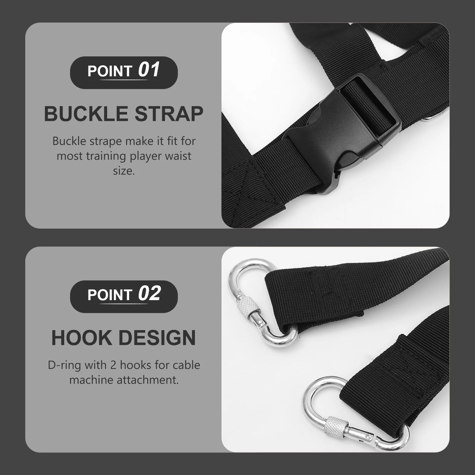 

Weight Bearing Supporter Belt Black Upgrade Durable Resistance Band for Running Power Strength Training Basketball Football Gym