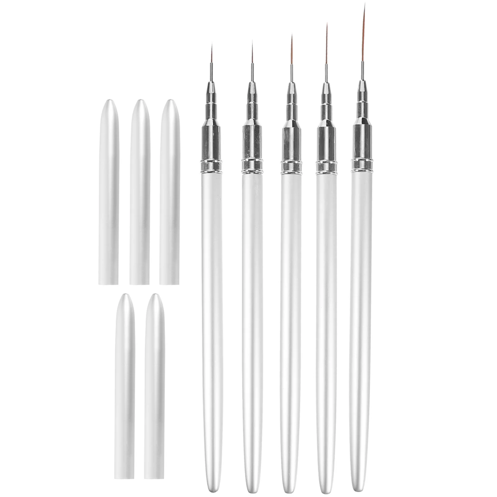 5Pcs Nail Art Pens Thin Brushes Safe Durable Multipurpose DIY Manicure Drawing Tool Stylish Design Gifts Nail Art