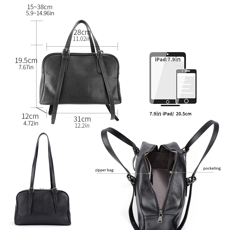 Oversized Tote Bag for Women Premium Top Layer Cowhide Leather 31cm Work Bag MultiFunctional Handbag Large Capacity Shoulder Bag