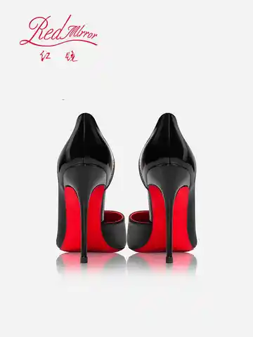 Elegant Hollow Women's High Heels 2025 Luxury Brand Black Pointed Toe Pumps Red Shiny Bottoms Sexy Fashion Ladies Shoes Women