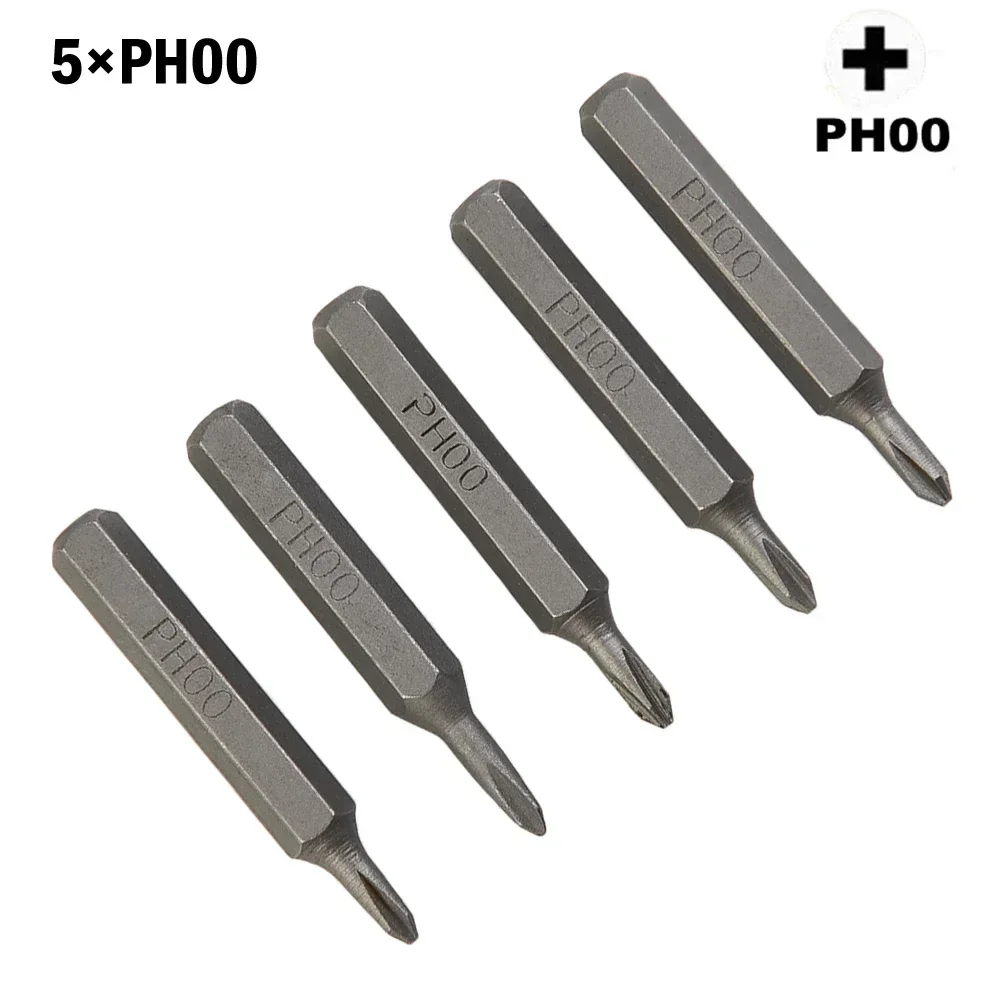 Bits Screwdriver PH0 Parts Replacement Cross H4x28mm Handworking PH000 PH0000 4mm Shank Accessories Screwdriver