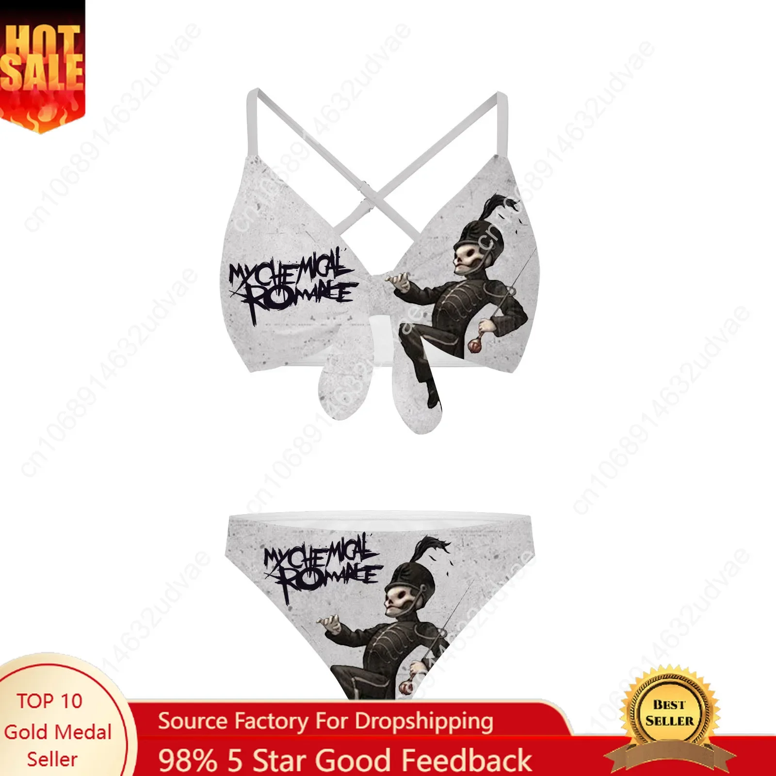 My Romance Chemical Bathing Suits Cross Strap Suspenders Swimsuits Womens Personalized Bikini Swimwear Customized Beachwear