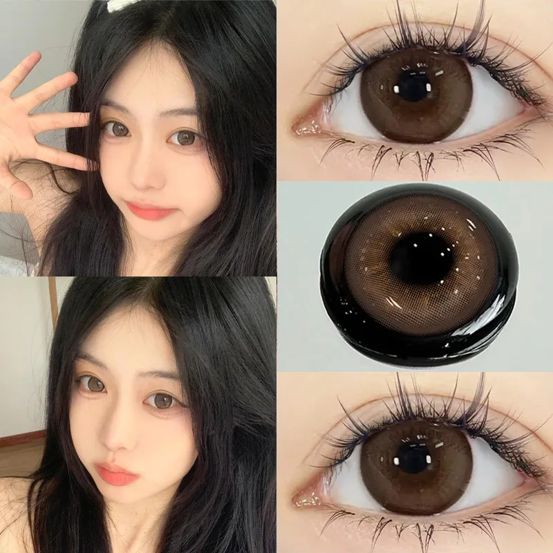 Mill Creek 2pcs/Pair Cosmetic Contact Lens Natural Contact Lenses For Eyes Prescription with Diopter Large Diameter Eye Lens