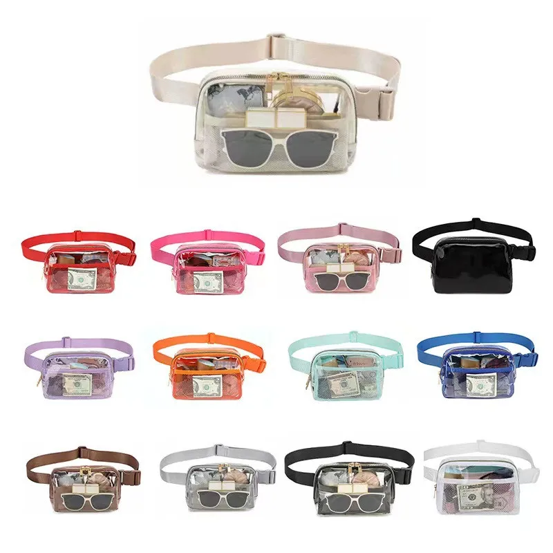 

New transparent waist bag nylon waterproof outdoor sports running mobile phone bag crossbody bag for men and women