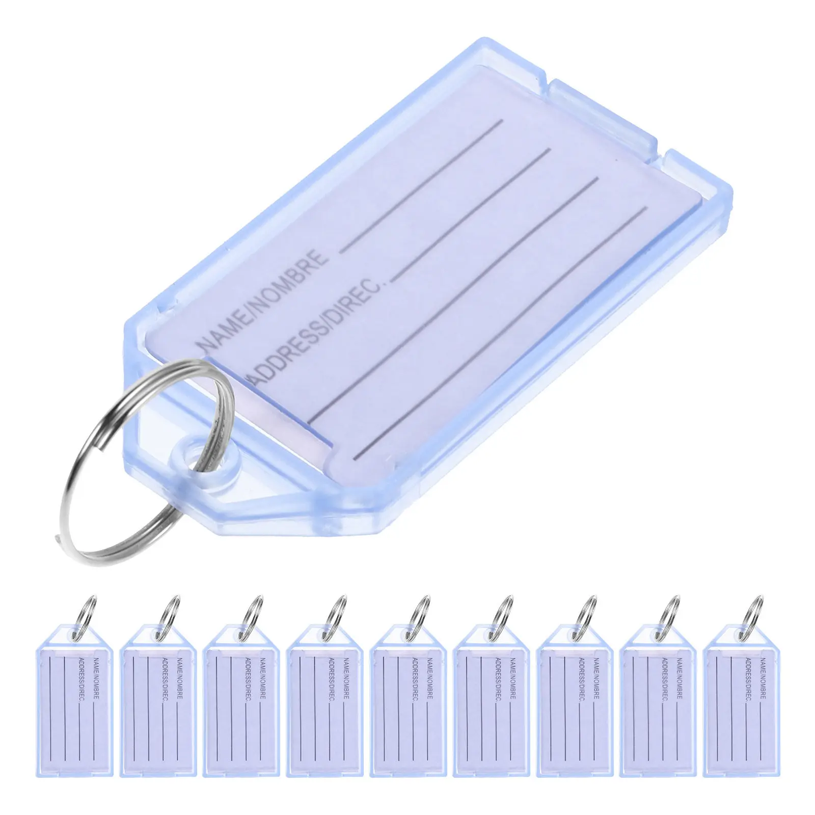 30Pcs Plastic Key Tags Flip Cover Key Identifiers Tags Label Window for Home Office School Luggage Bags USB Drives