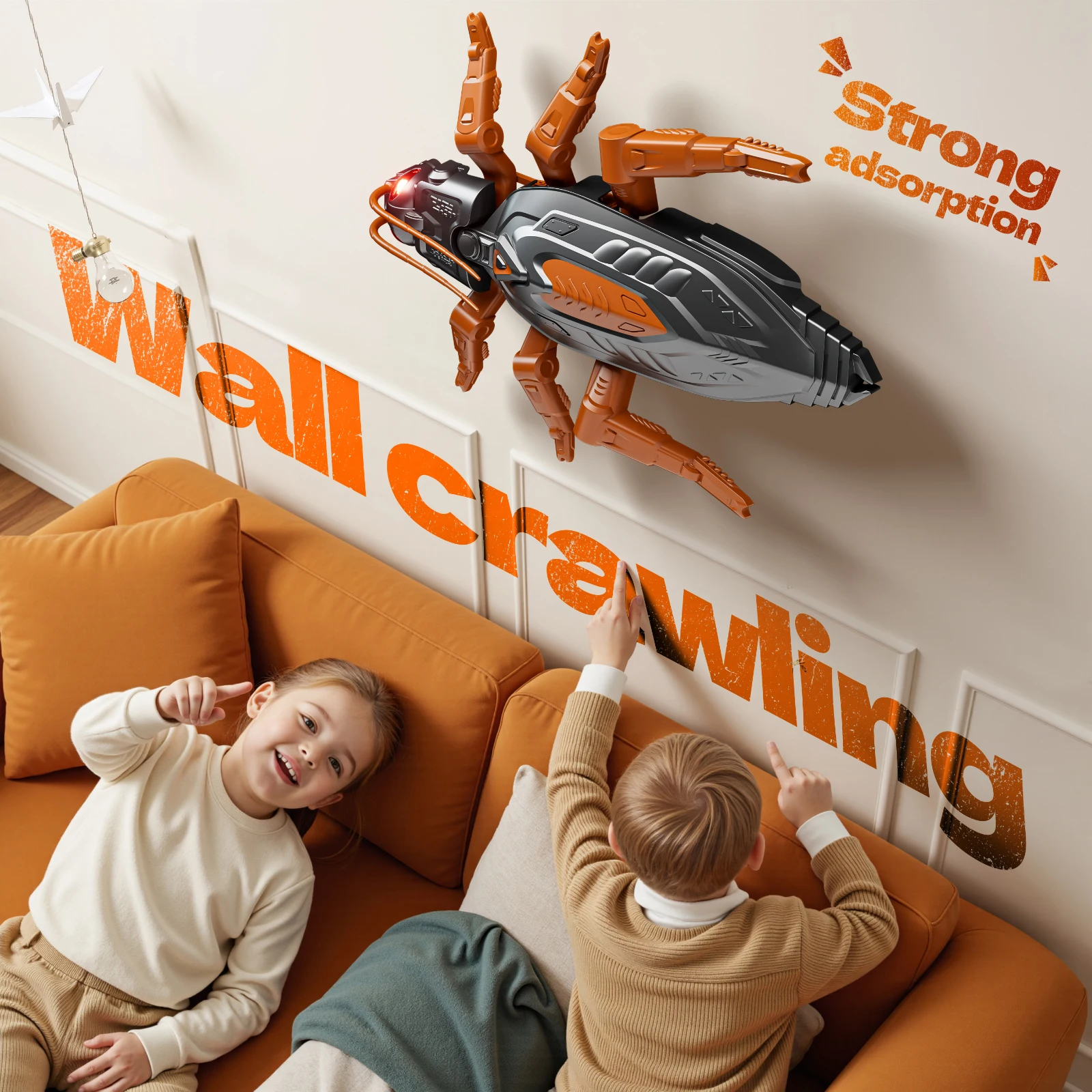 Remote Control Cockroach Toy With LED Eyes Anti Gravity Wall Crawling Prank Bug Fun Indoor Play Gift For Kids Boys Girls