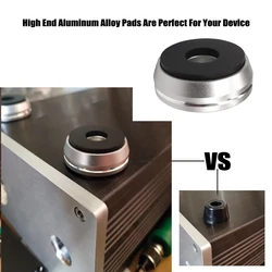 D30 * H10mm A Set Hifi Aluminum Amplifier Shock-absorbing Pad Computer Case Foot CD Player Speaker Anti-Slip Fixing Feet Pads