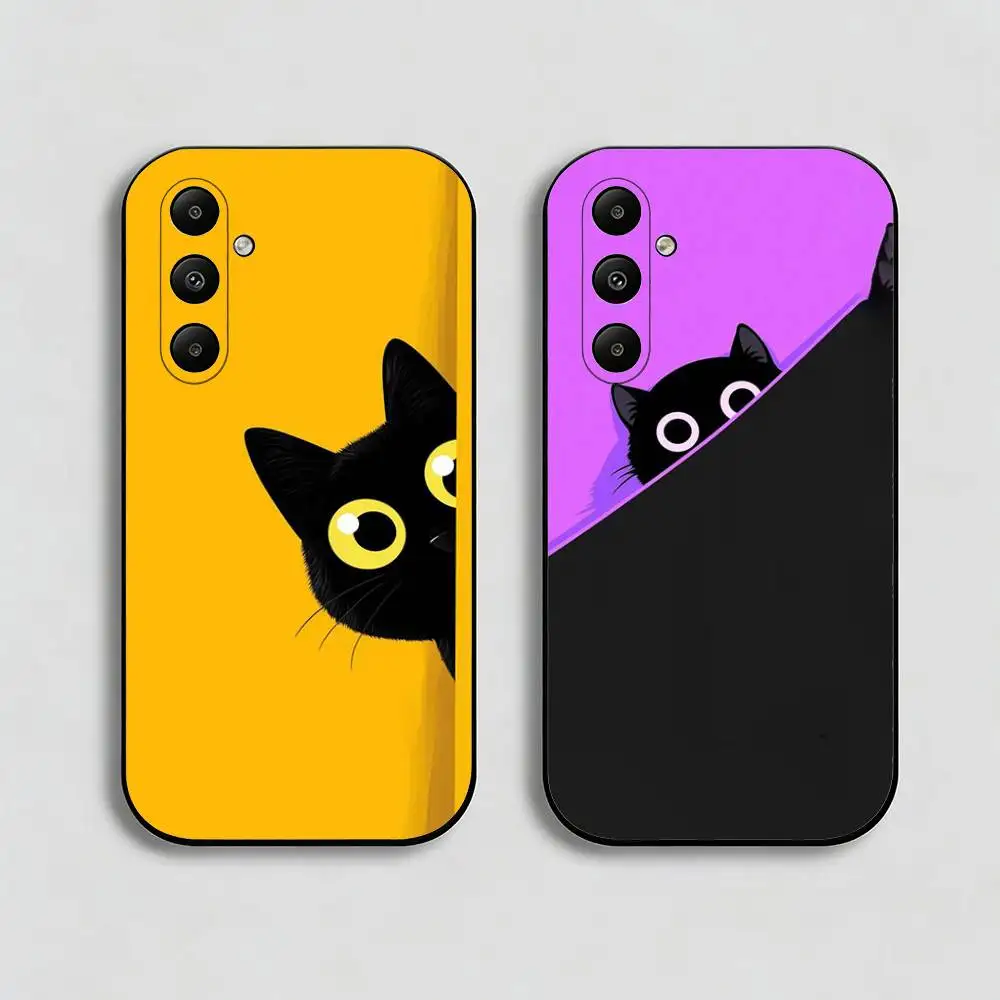 

Black Cat Black Soft Silicone Phone case for Samsung Galaxy A22,23,24,25,26,30,30s,31,32,33,34,35,36,42,50,51,52,53,54A55