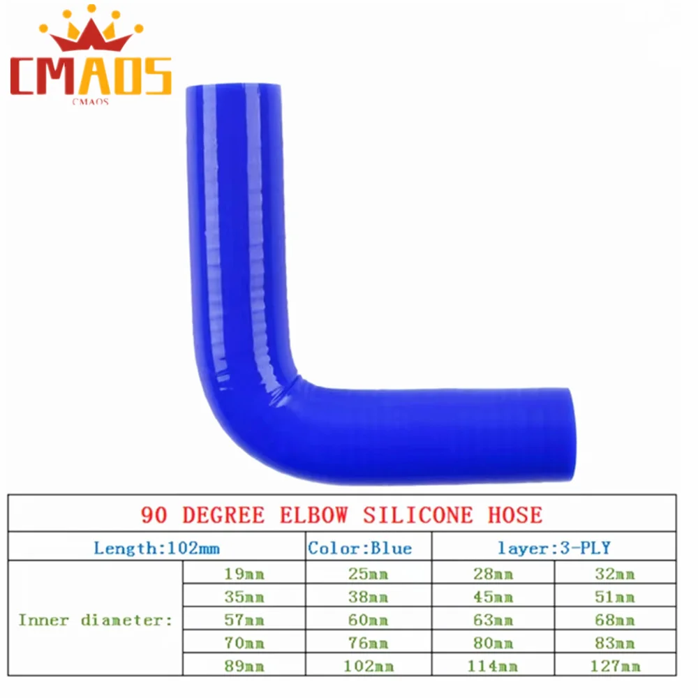 

90 DEGREE SILICONE ELBOW TURBO INTERCOOLER RADIATOR BOOST COOLANT HOSE BLUE UNIVERSAL PIPE