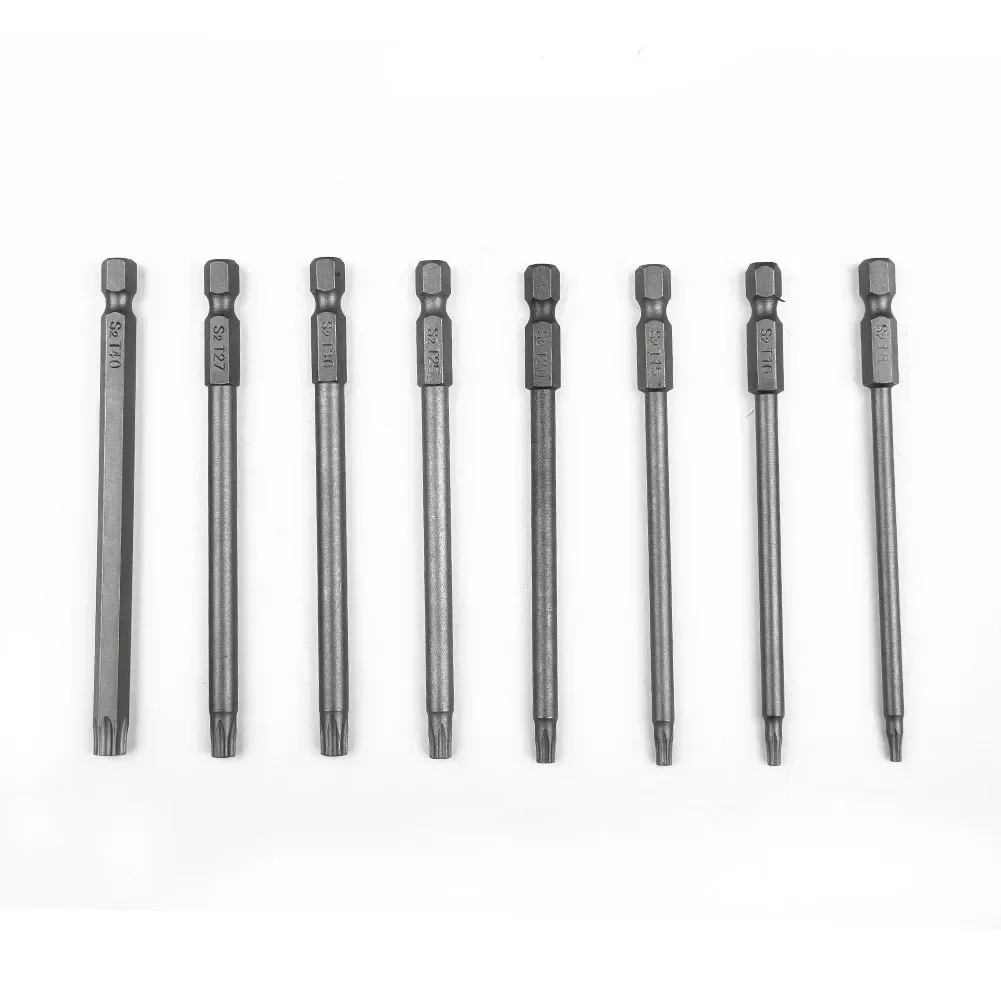 Security Tamper Proof Screwdriver Bit 100mm Long Reach Magnetic Torx Screwdriver S2 Alloy Steel T8 T10 T15 T20 T25 T27 T30 T40