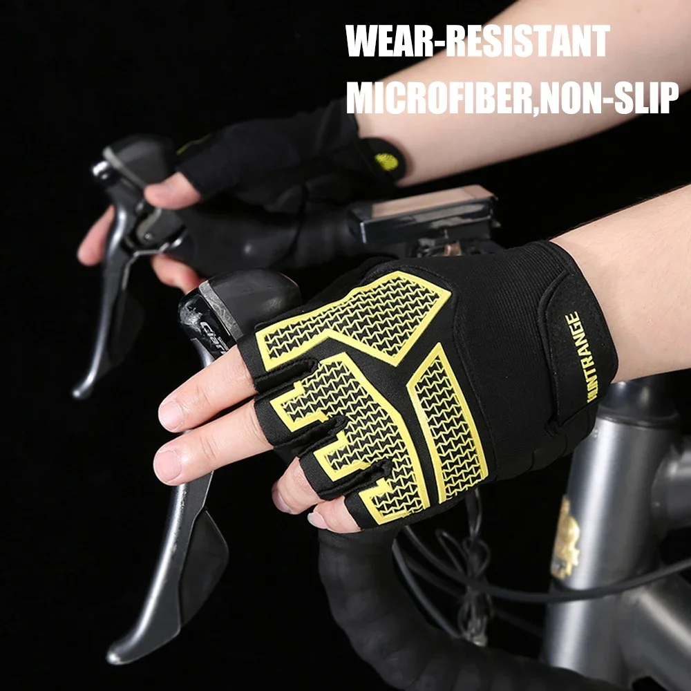 Anti Slip Shock Breathable Half Finger Gloves Breathable Cycling Gloves Fitness Gym Bodybuilding Crossfit Exercise Sports Gloves