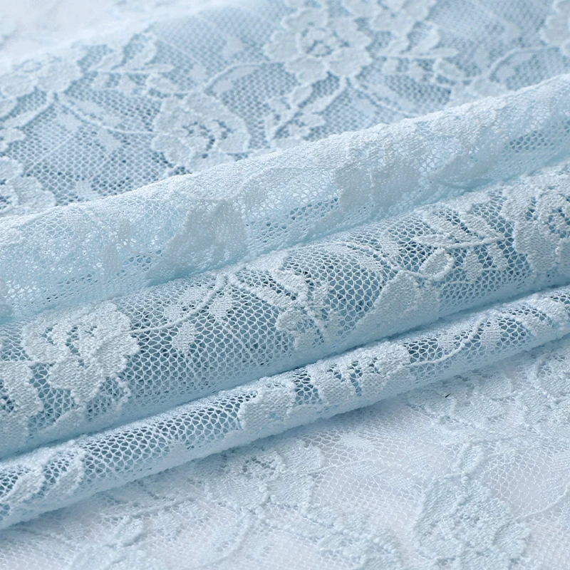 Hollow Out Flower Elastic Lace Fabric for Wedding Dresses, Dresses, Home Clothing Background Decoration Fabrics 0.5m/1m/2m/5m