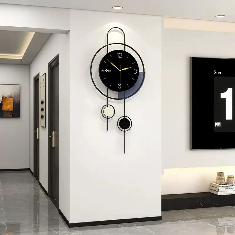 

Wall Clock Living Room Light Luxury Home Decoration Clock Without Punching Simple Dining Room Silent Clock Hanging On the wall