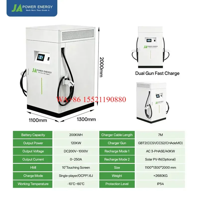 WMWMNU for JApower 60kW 135kWh Battery DC Fast EV Charging Station with Smart EMS for Fleets Parking Logistics and Solar Grid