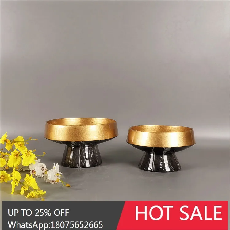 

HLZ Simple Resin Marble Pattern gold Desktop Small Flower Pot Living Room Office Landscape Floral Decoration