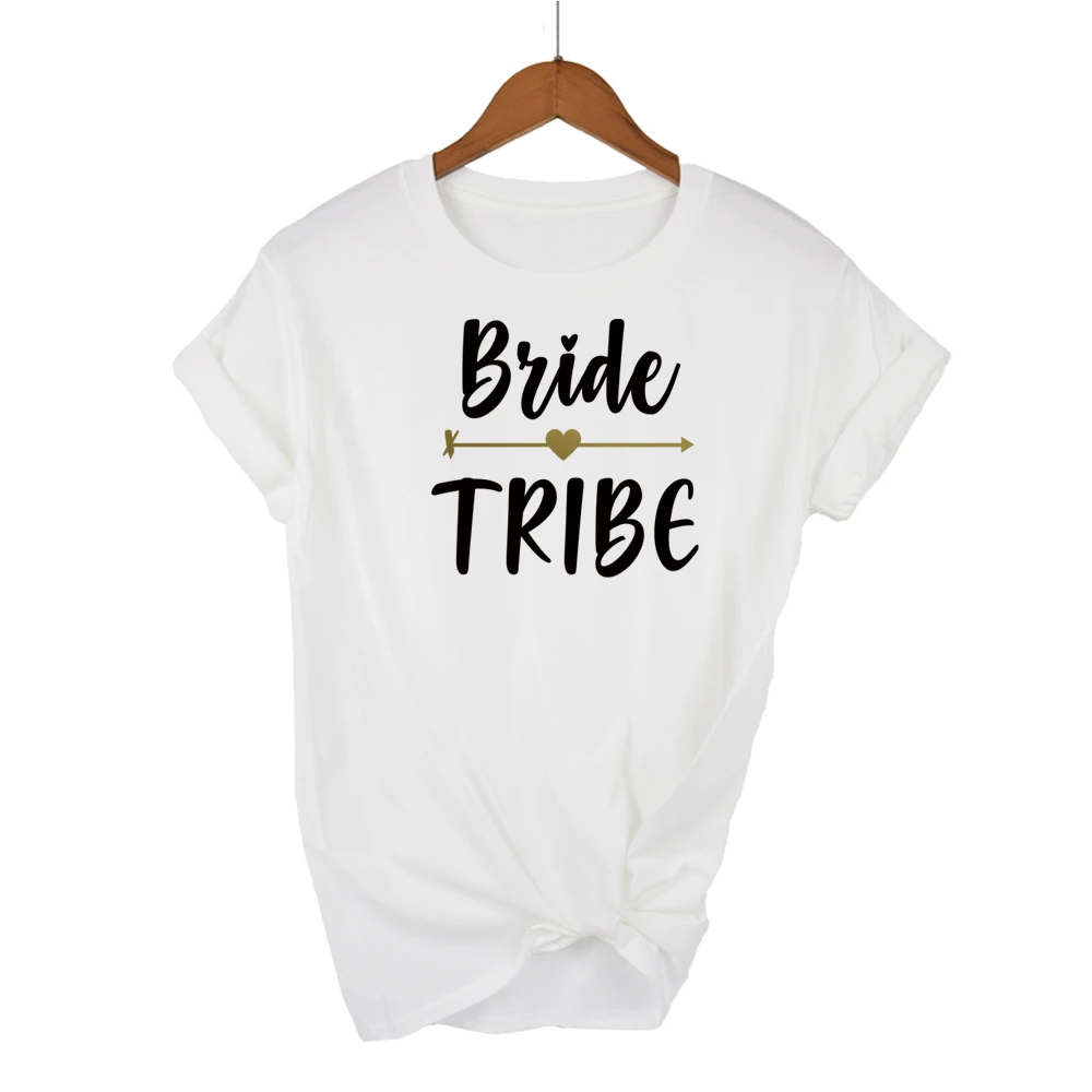 Bride Tribe arrow Print Women tshirt Cotton Casual Funny t shirt Gift For Lady Yong Girl Top Tee 13 Colors