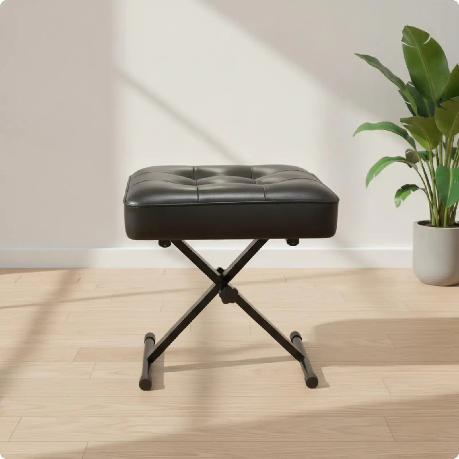 Height Adjustable Piano Seat X Frame Padded Stool Portable Music Furniture Piano Keyboard Bench for Studio Use