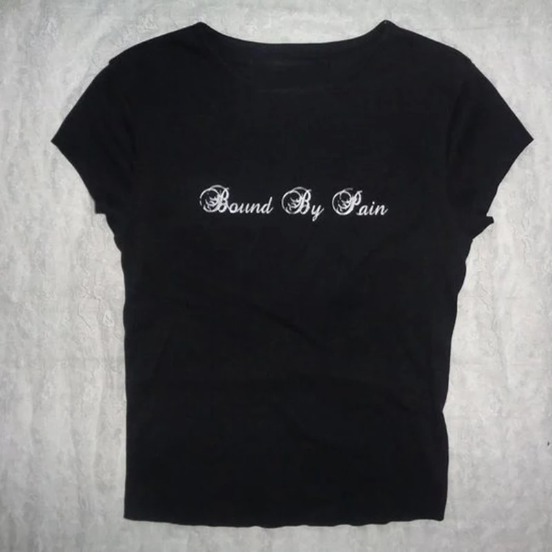 

Letter printing Graphic Tees Y2k Tops 90s Clothes Vintage Gothic Woman Clothing Women Graphic T Shirts Y2k 2000s Kpop Hot Girl