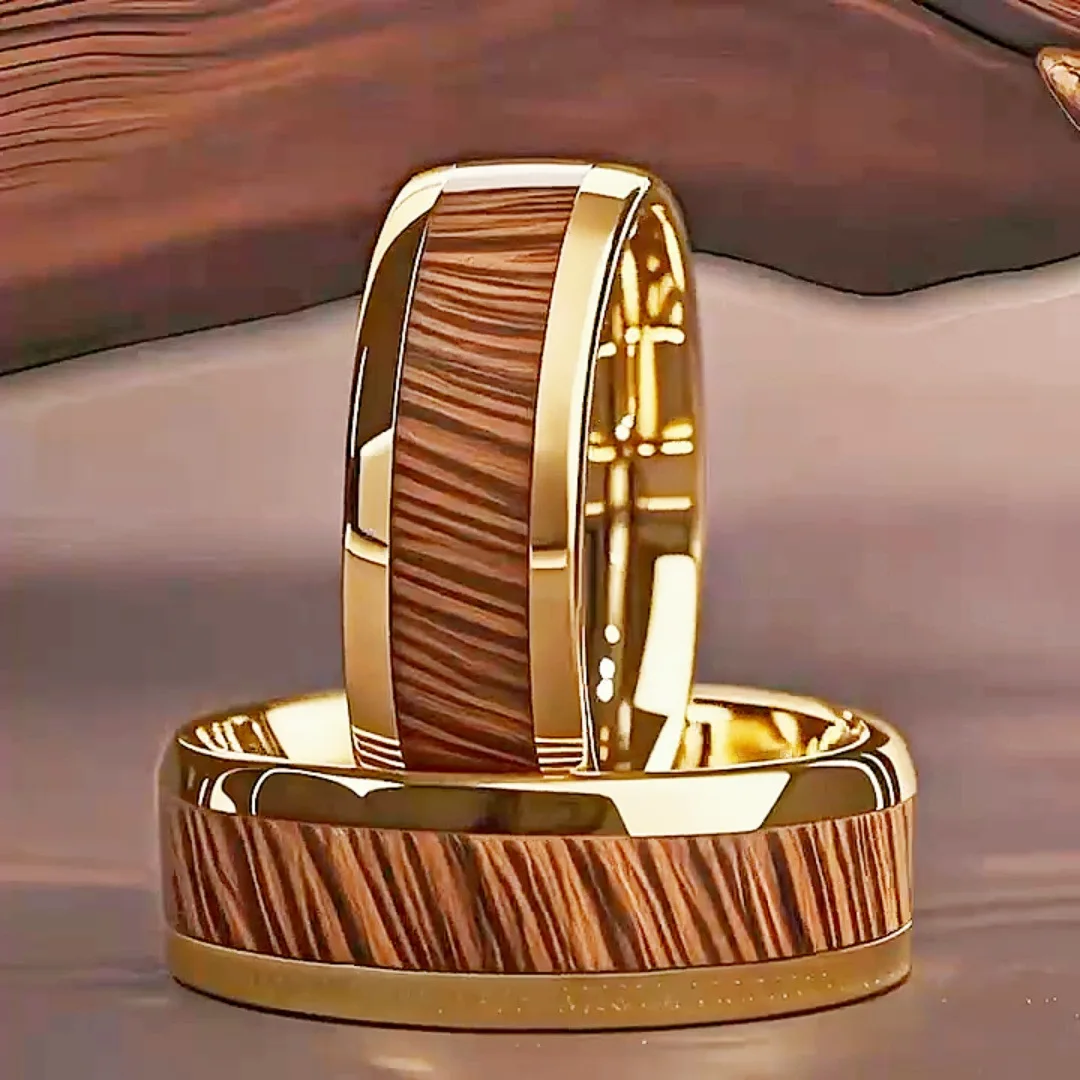 8MM Unique Tiger Stripe Men's Stainless Steel Rings Gold Color Wedding Band Personality Jewelry Party Steel Ring Mens Ring view 5