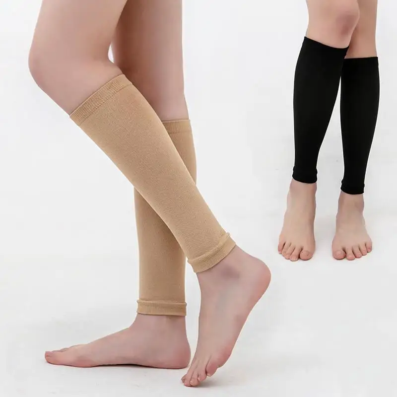 2pcs/lot Elastic Open Toe Knee High Stockings Calf Compression Varicose Veins Treat Shaping Graduated Pressure Stockings Nylon