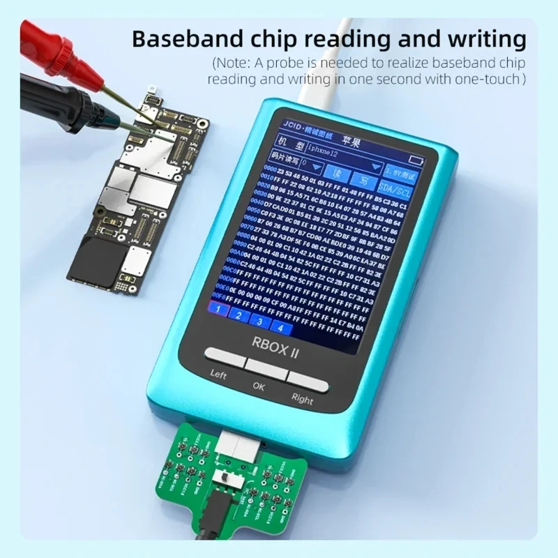 JCID RBOXⅡSmart Diagnostic Tool with Chip Analysis Voltage Detection Error Code Reader for iPhone & Android Repair
