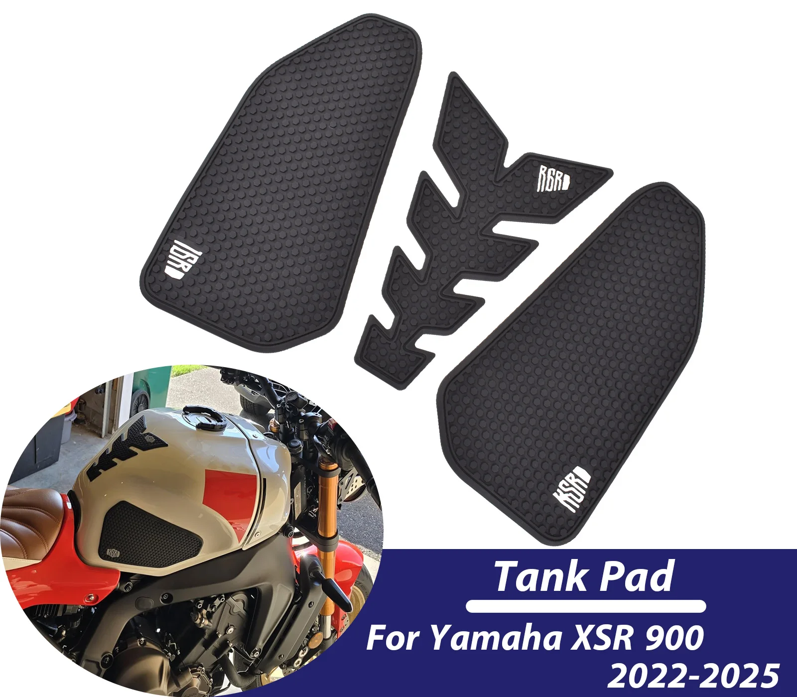 Motorcycle Tank Pad Sticker For Yamaha XSR 900 2022-2025 XSR900 Anti Slip Protector Side Tank pad Rubber Sticker Accessories