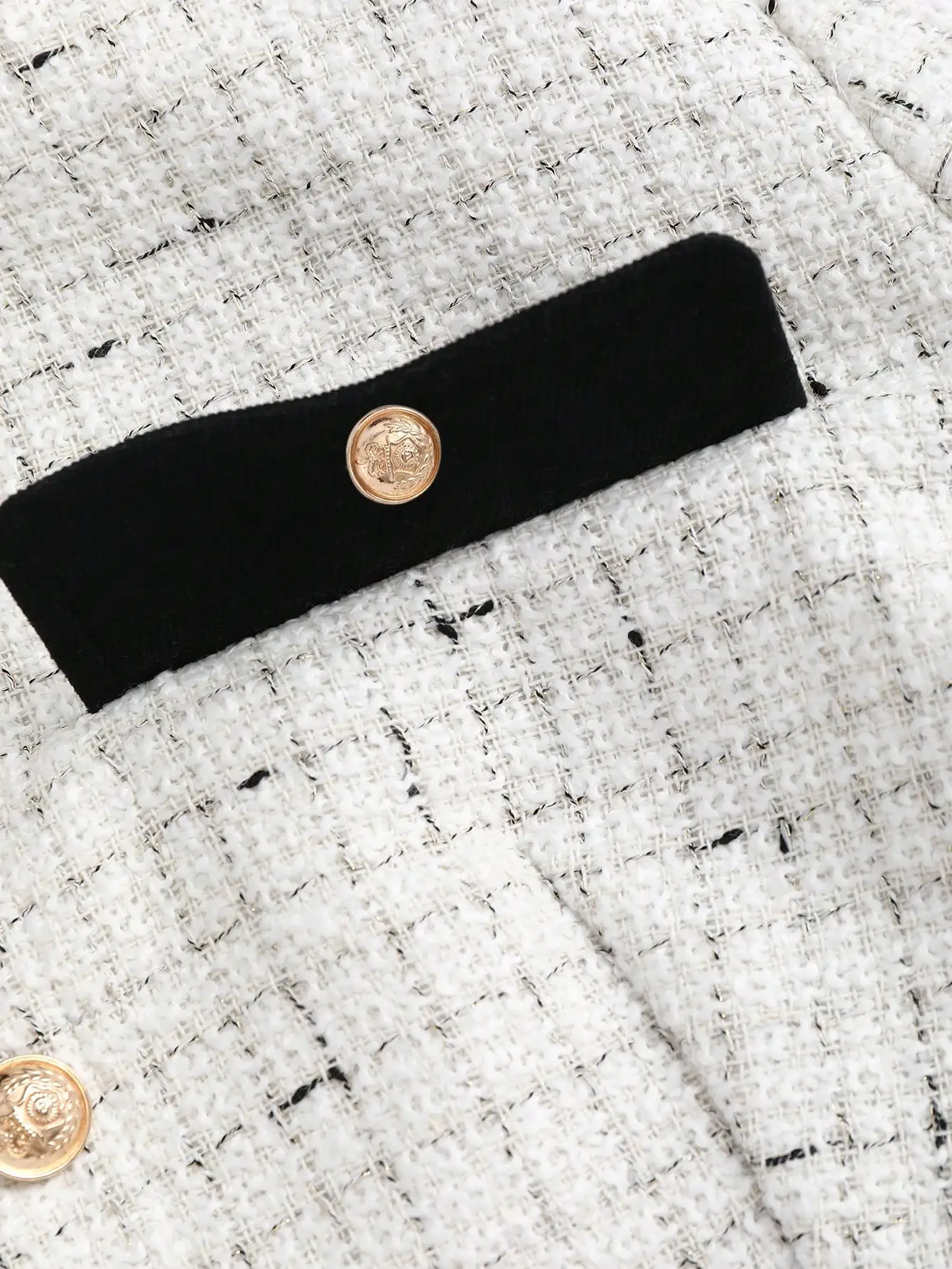 여성용 트위드 투피스 세트: 긴 소매 재킷 & 플리츠 스커트, 대비 트림, 빈티지 스타일