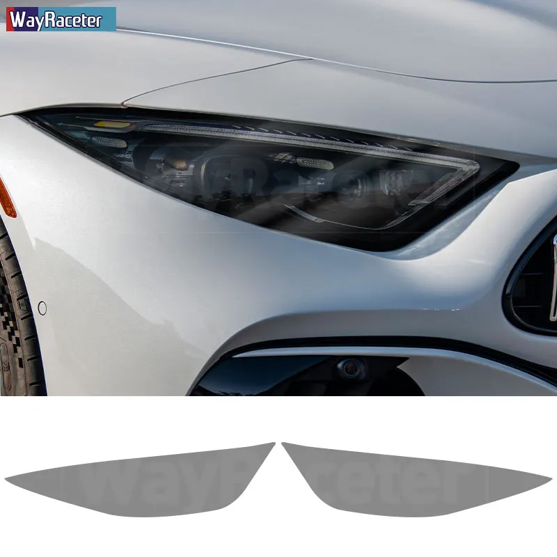 

2 Pcs Car Headlight Protective Film Transparent Smoke Black TPU Sticker For Mercedes Benz SL Class AMG R232 2022 2023 Accessorie
