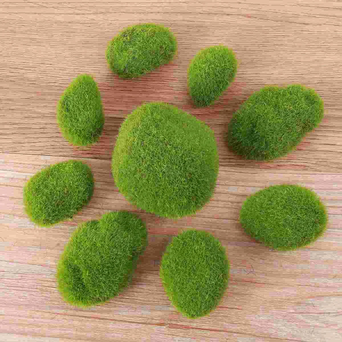 

12 Pcs Simulation Moss Stone Plant Decoration for Aquariums and Glass Jar Terrarium Realistic moss ball