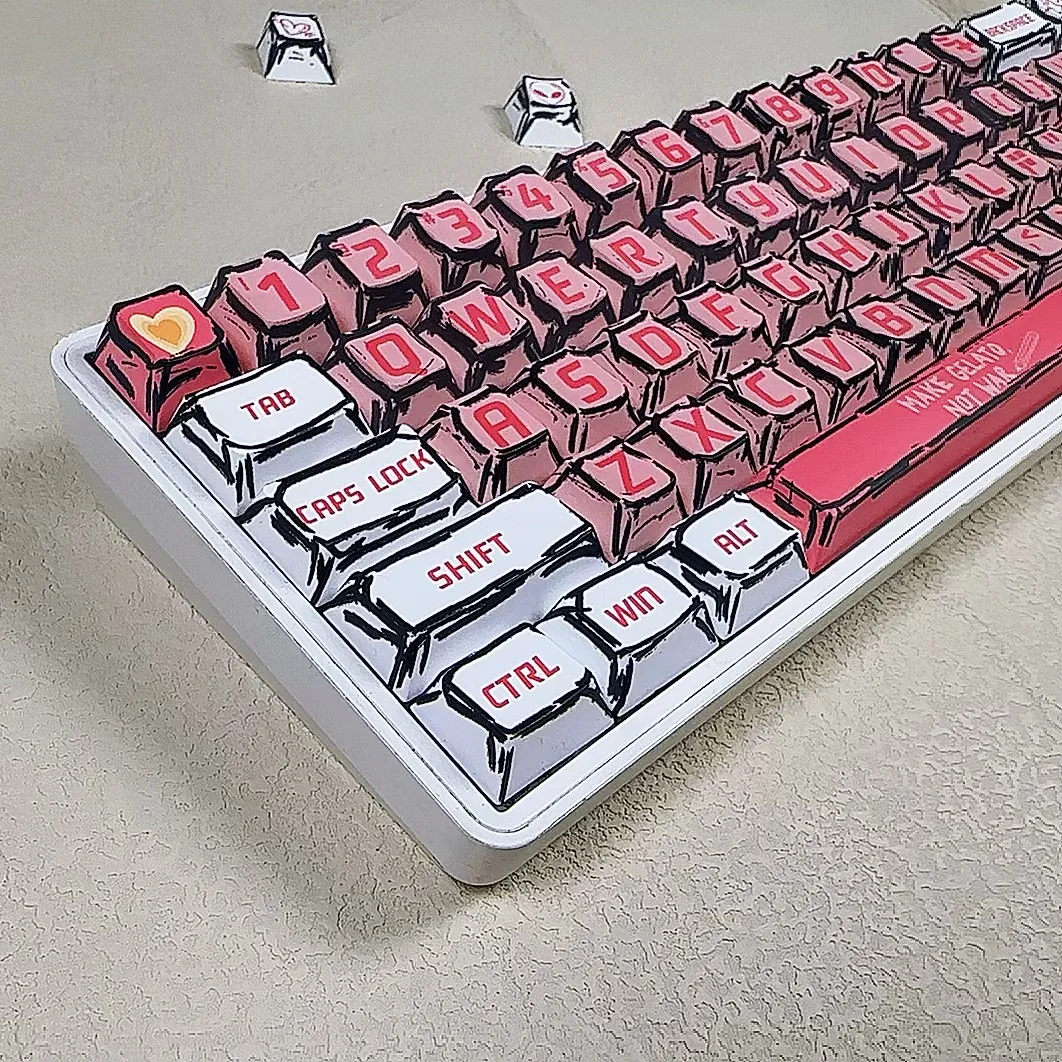 Comic Sweetheart Keycaps PBT Sublimation Original Factory Highly Adapted Wooting Mega Lion Mechanical Keyboard Drunk Deer 60