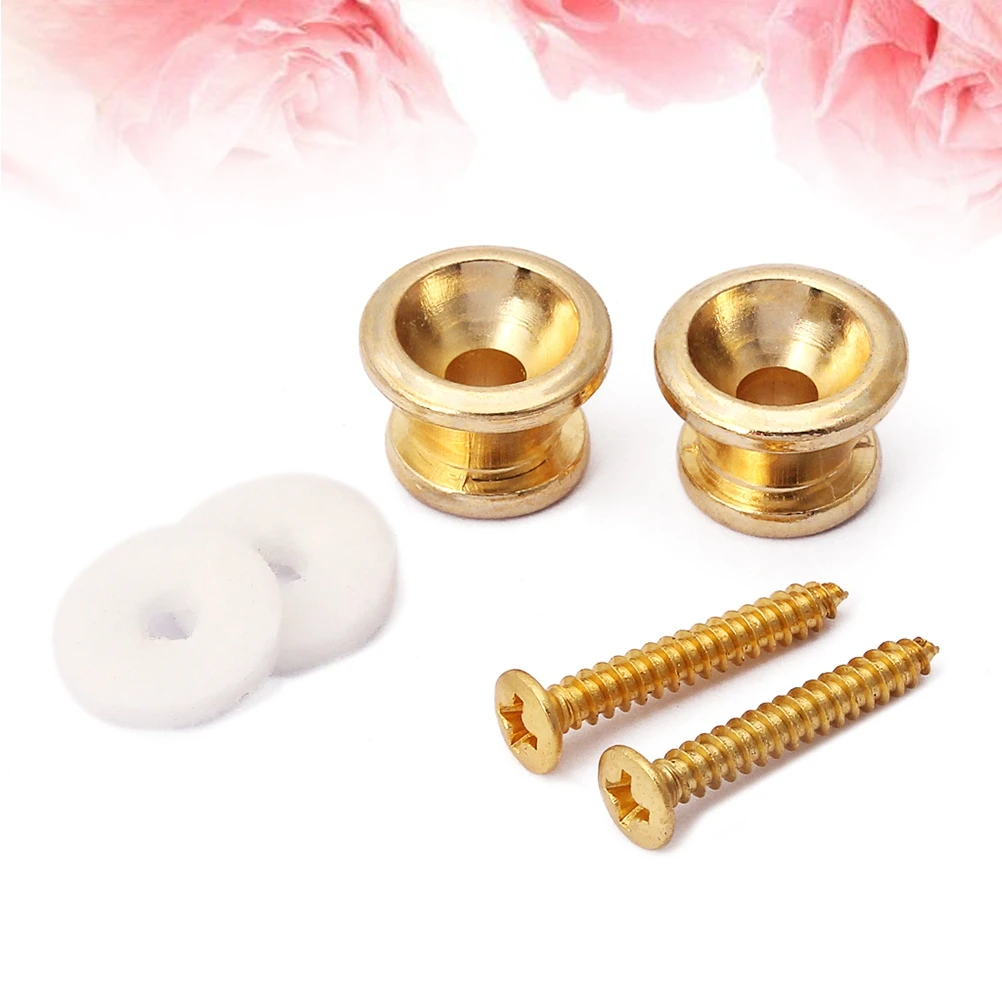 

Metal Guitar Security Strap Lock Safety Strap Buttons for Electric Acoustic Folk Guitar Replacement (Golden)