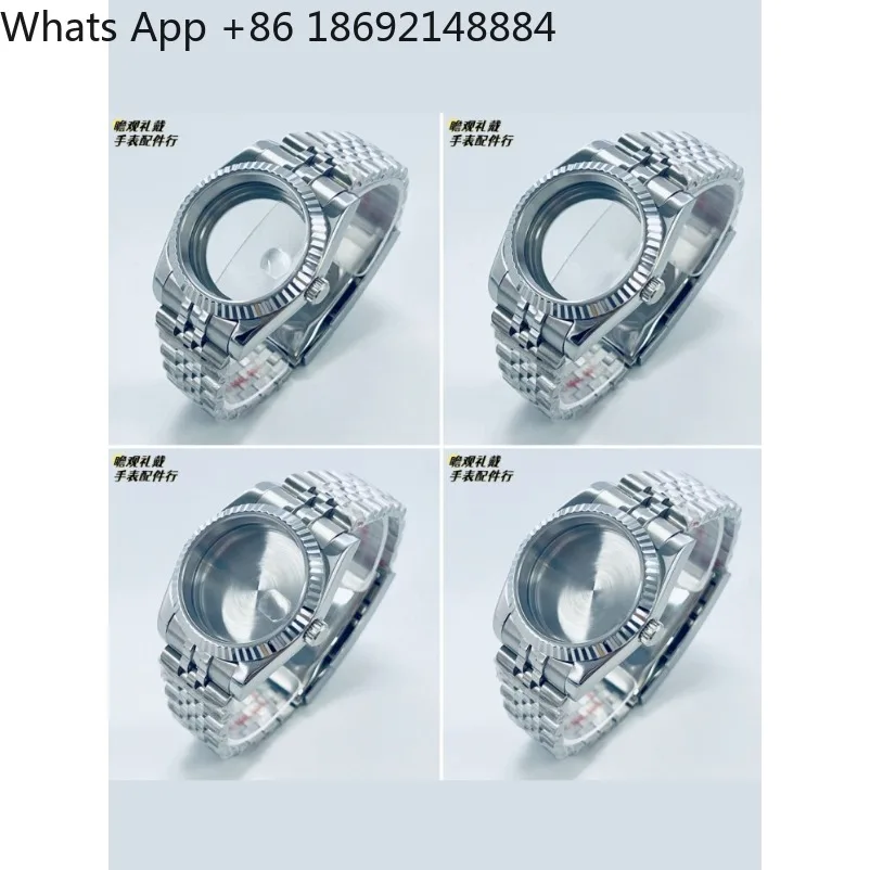 36mm 40mm Watch Case Kit Fluted Bezel Sapphire Crystal with Magnifier See-through Back Jubilee Band Fit NH34 PT5000 ETA2824