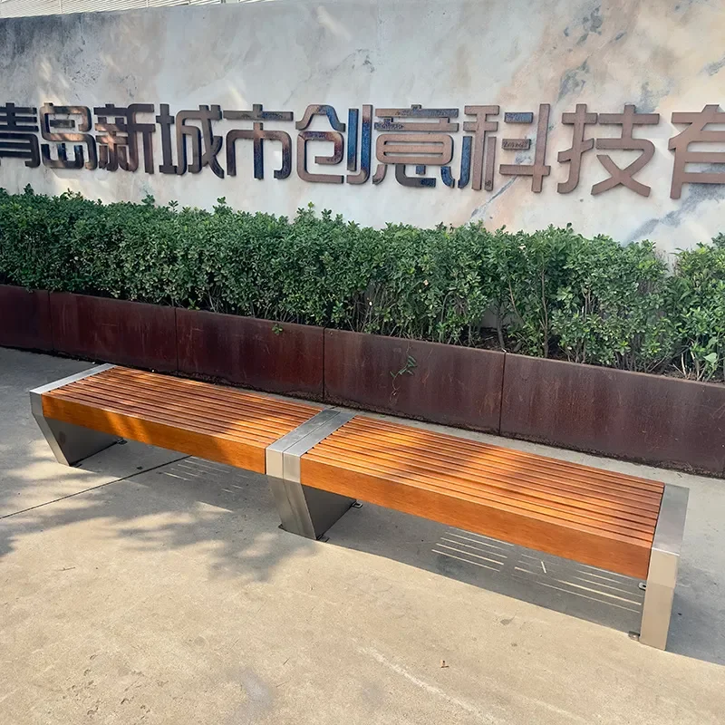 Stainless Steel Benches Outdoor Park Chairs Community Street Scenic Seating Finished Metal Bench for Public Spaces Gardens