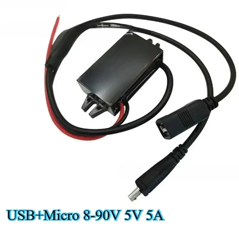 F-F DC Buck Converter 25W 5V 5A Output 8-90V Input Featuring Type-C& Micro USB For Efficient Power Supply