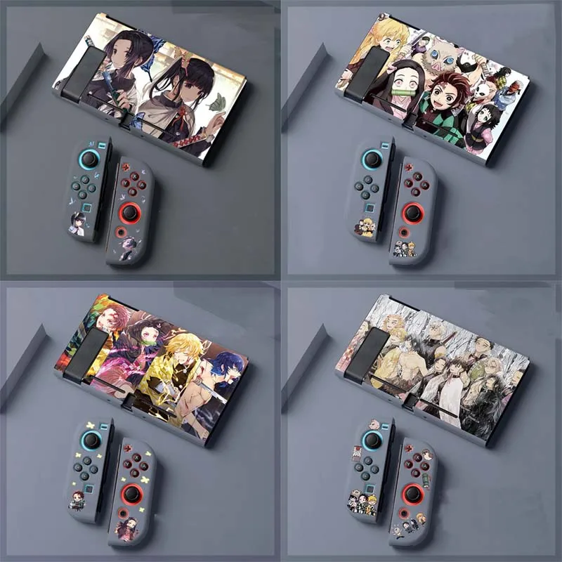 

Demon Slayer Painted Relief Protective Case for Switch NS TPU Soft-shell Split Protective Case Creative Game Console Accessories
