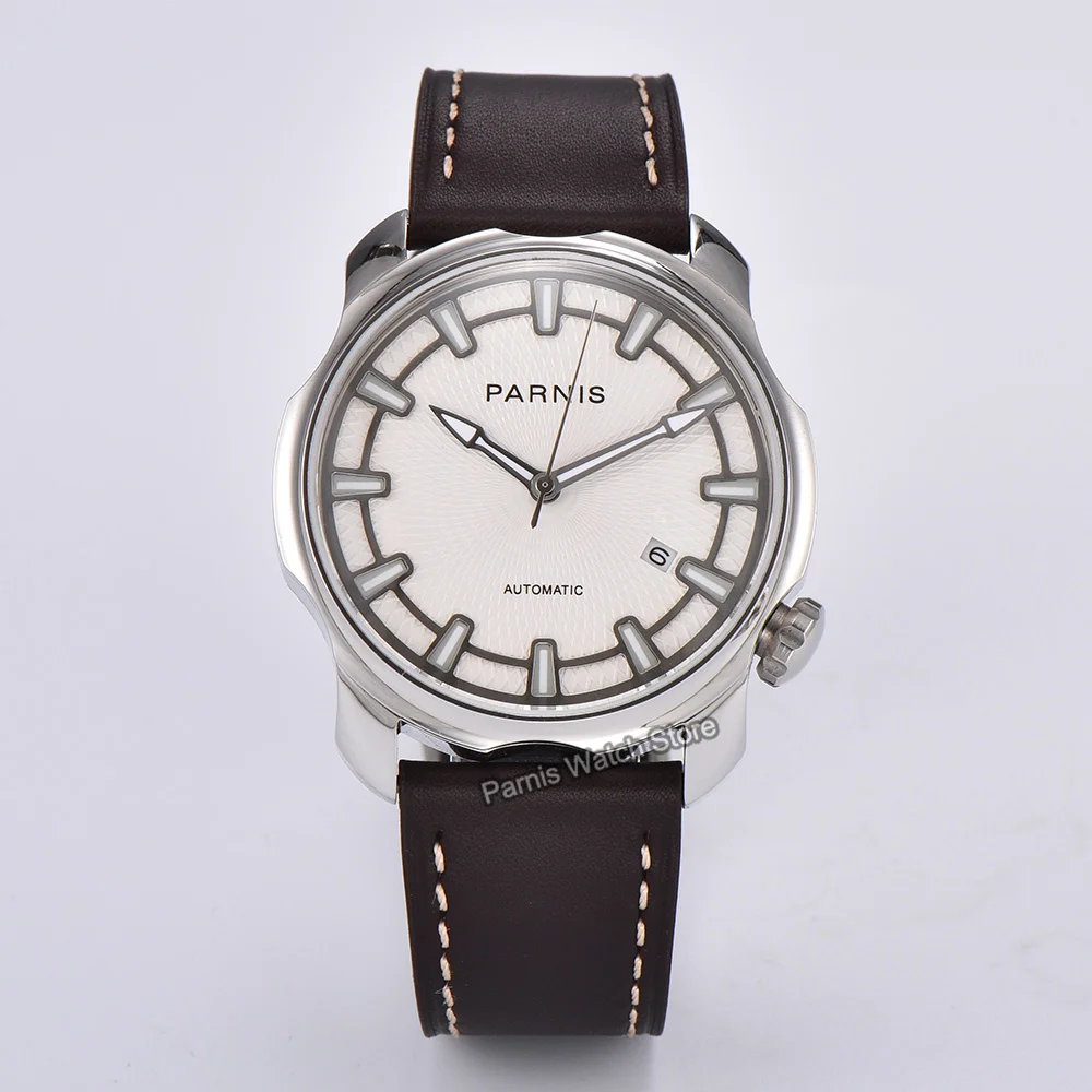 42mm Parnis Azul Romântico Céu Estrelado Mostrador Cristal de Safira Homens Relógio Automático de Aço Inoxidável