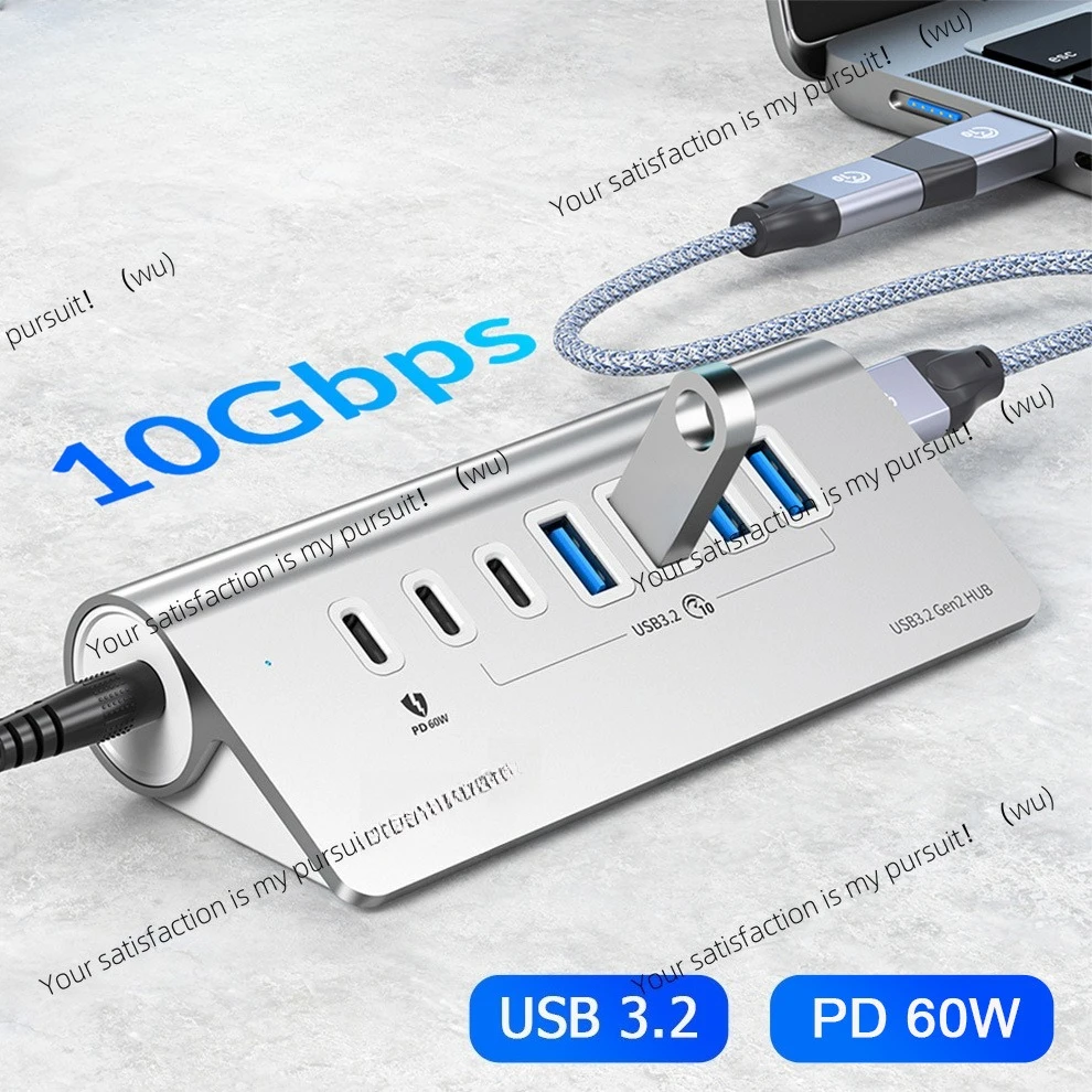 10Gbps USB 3.2 Docking Station Hub Type C Splitter PD60W Charging Adapter Multi 4/7 Ports Switch For PC Laptop Accessories