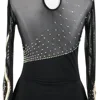 ZAGITOVA Eiskunstlaufkleid Damen Mädchen Eislaufröcke Gymnastik Wettbewerb Strass Mesh Rock 6