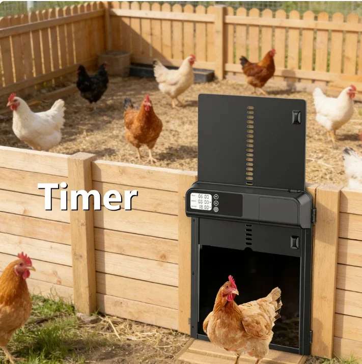

Automatic Chicken Coop Door Induction Electric Metal Intelligent Timing Automatic Opening&Closing Coop Door Farm Management Tool