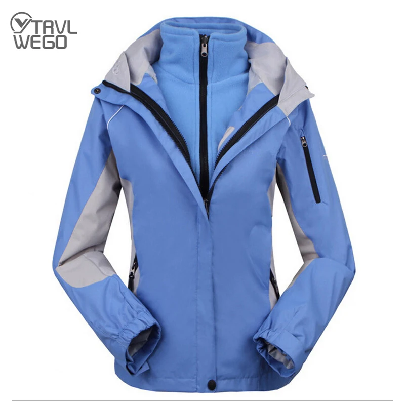 

TRVLWEGO Woman Winter Trekking Ski Jacket Camping Climbing Single Double Plate Waterproof Windproof Thickening Hiking Clothing