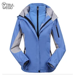 TRVLWEGO Woman Winter Trekking Ski Jacket Camping Climbing Single Double Plate Waterproof Windproof Thickening Hiking Clothing
