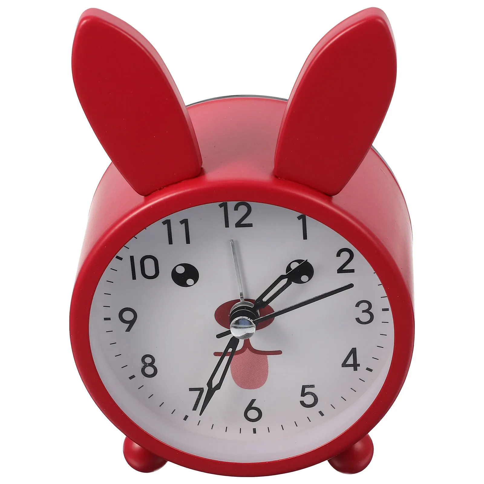 

Cartoon Alarm Clock Rabbit Shape Small Dorm Kids Desk Bedside Silent Quartz Non Ticking Night Light Bedroom Living Room Kitchen