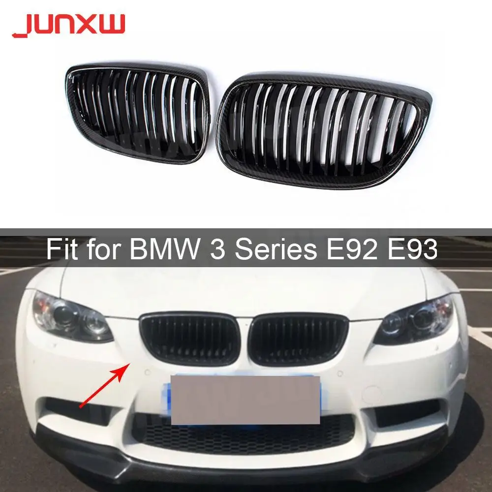 

Carbon Front Bumper Kidney Twin Fins Sport ABS Racing Grill Grille for BMW E92 LCI E93 318i 320i 328i 335i Coupe 2 Door