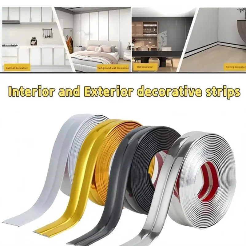Curved Right Angle Edge/Corner Molding Trim Tape/Wall Edge Decorative Strip/Pvc Decoration Line/Self-Adhesive
