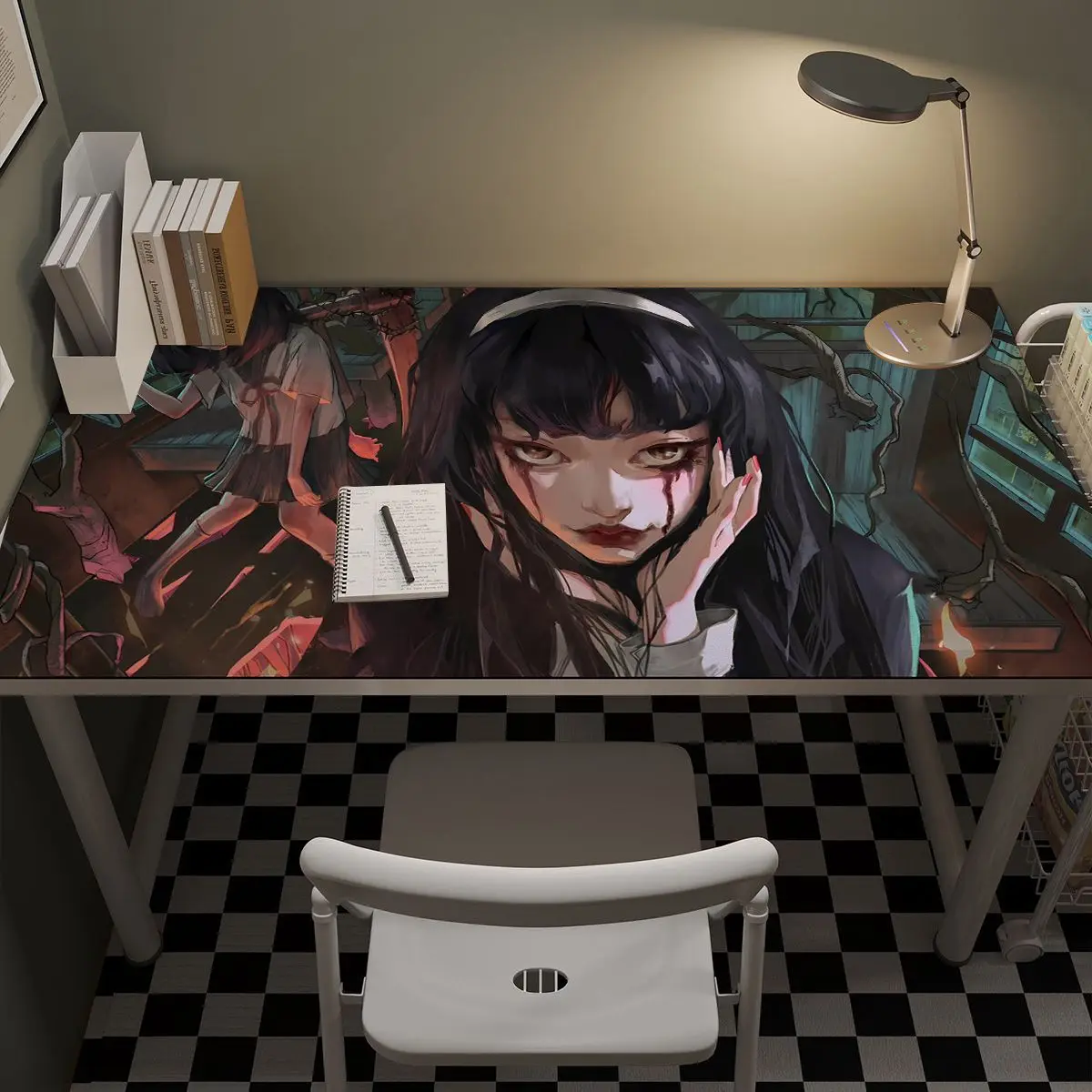 Junji Ito desk mat leather Tomie Kawakami anime mouse pad Large Thrilling Waterproof laptop mouse carpet xxl mousepad image 4
